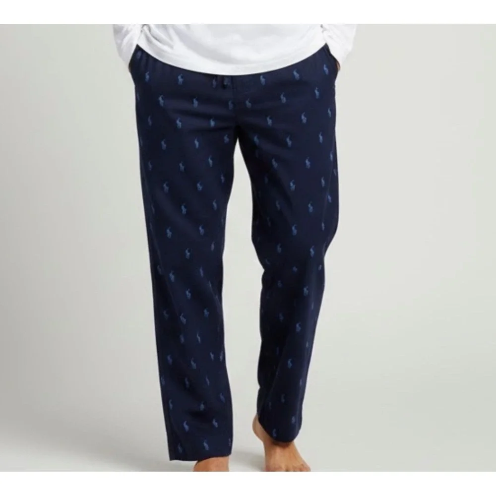 Polo Ralph Lauren‎ Men's Navy All Over Pony Logo Sleepwear Pajama Pants XL